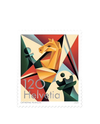FIDE 100 chess stamp by Swiss Post